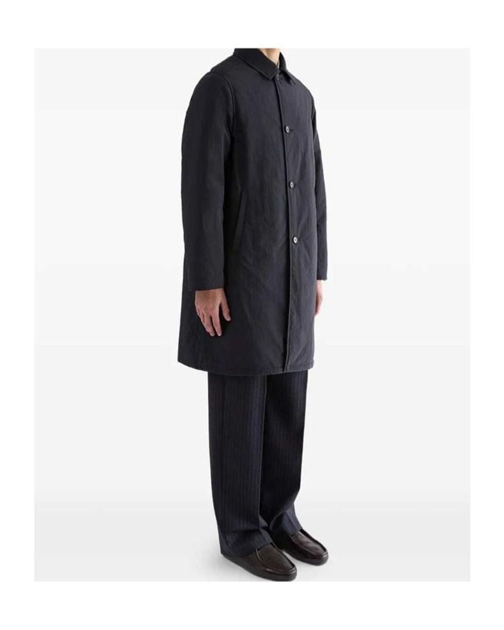 Jil Sander Blue Nylon Quilted Coat for men
