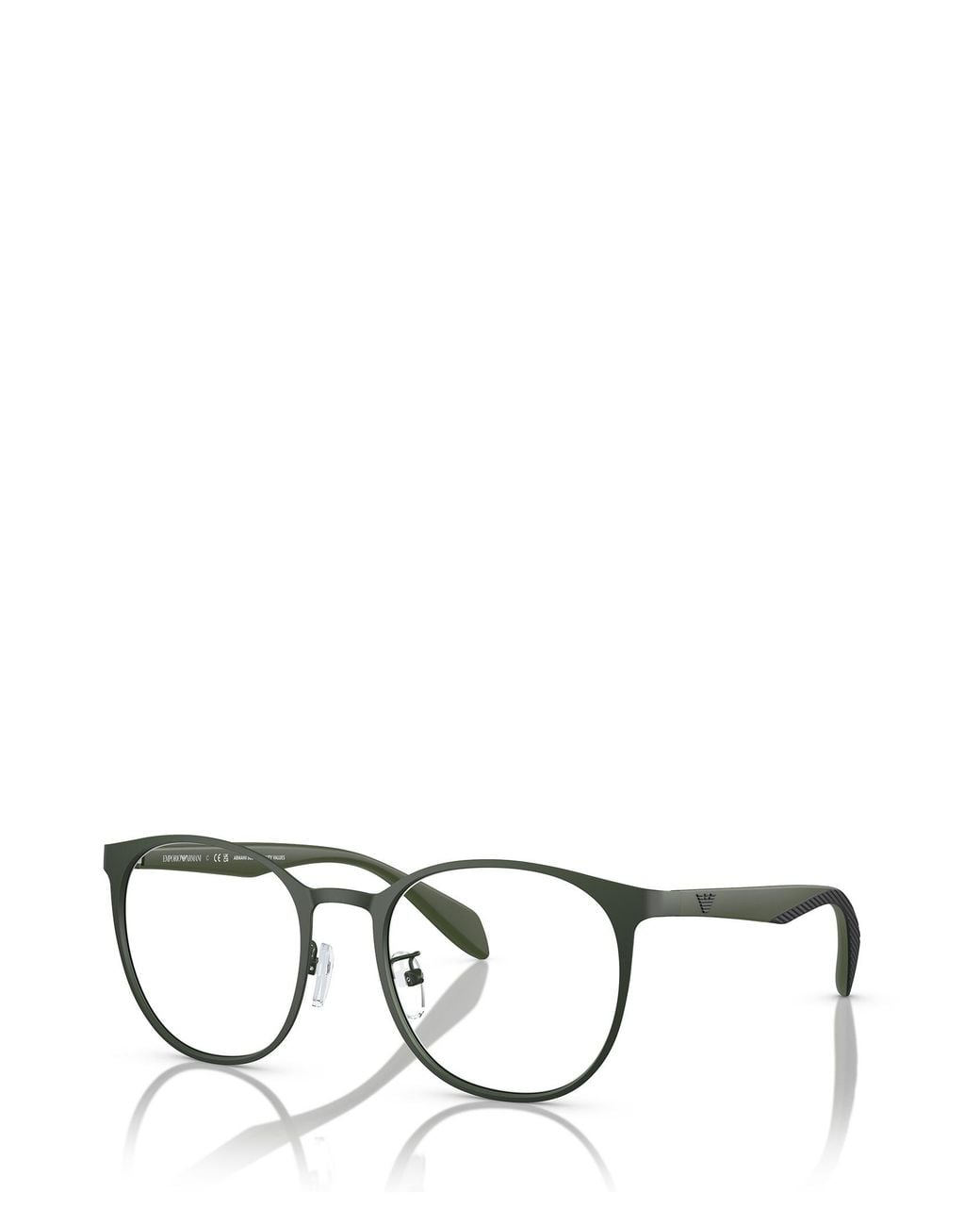 Emporio Armani Metallic Round Frame Glasses for men
