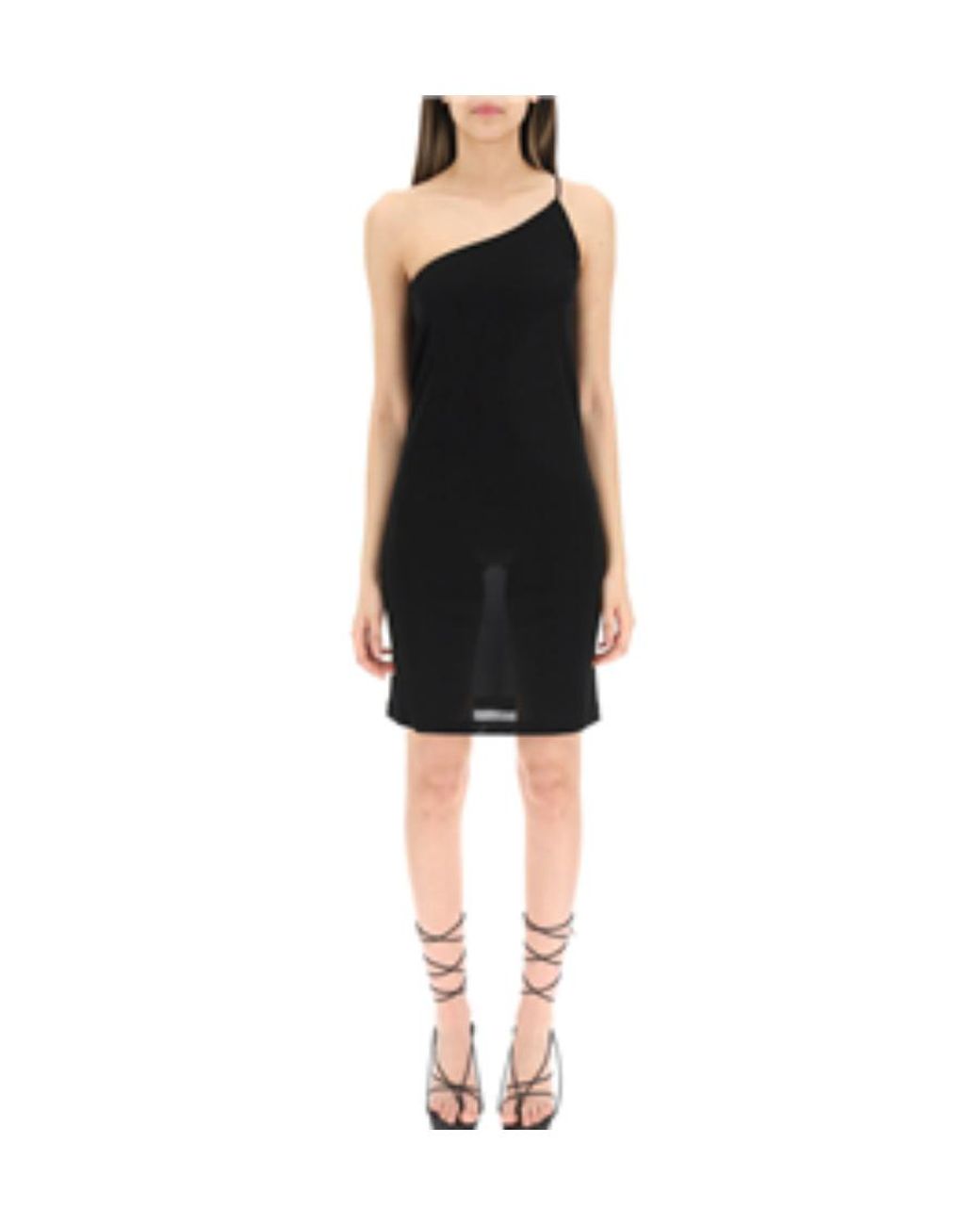 DSquared² Black One Shoulder Mini Dress