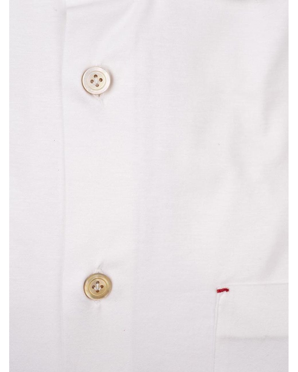 Kiton White Long Sleeve Casual Shirt for men
