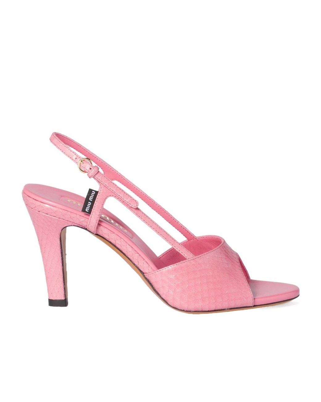 Miu Miu Pink Embossed Slingback Sandals