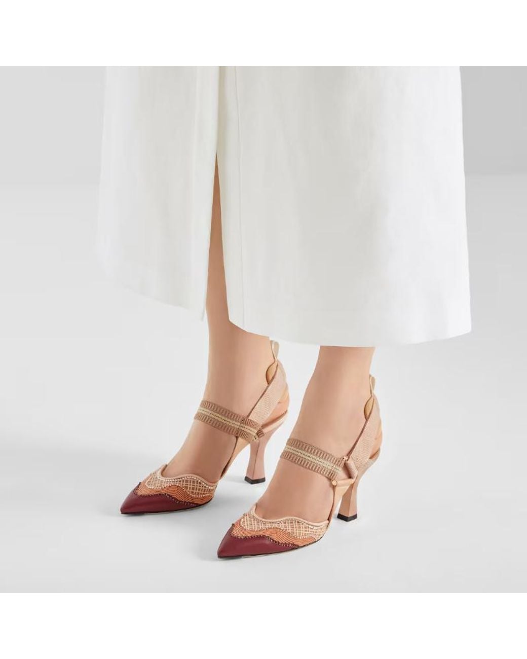 Fendi Pink Iconic Colibrì Crystal-Embellished Pumps