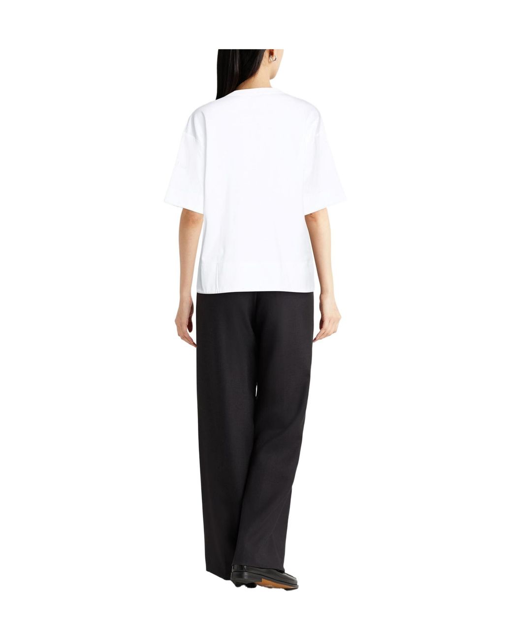 Max Mara White Solid-Color Short-Sleeve T-Shirt