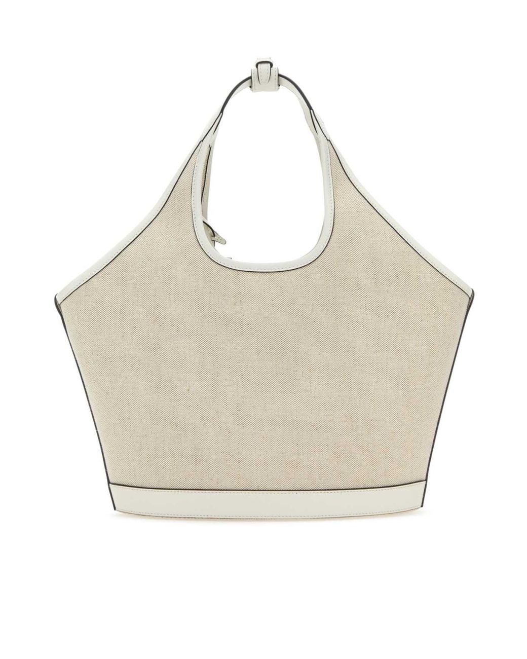 Prada Natural Logo Printed Medium Top Handle Bag