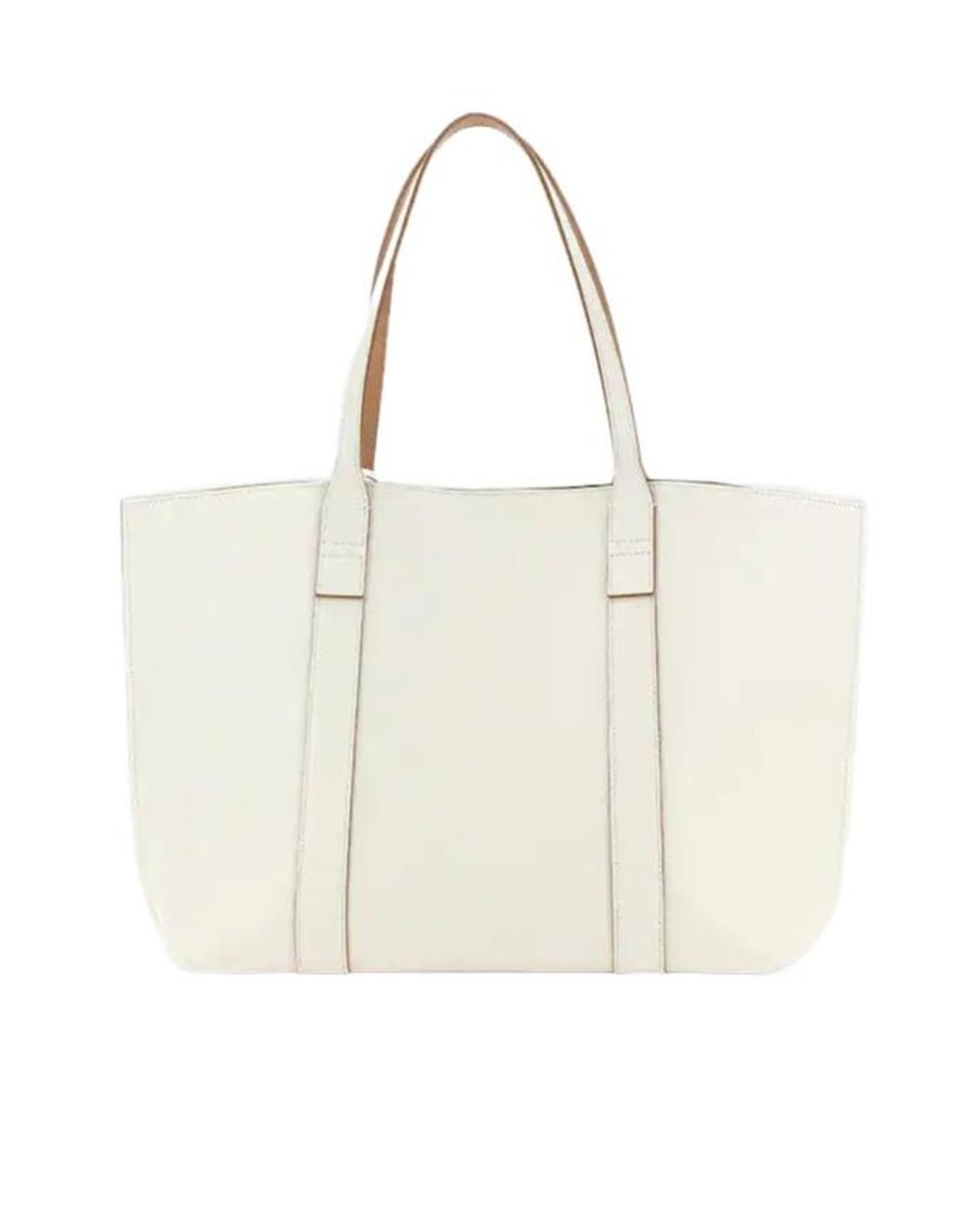 Hogan White Hanging Accent Script Top Handle Bag