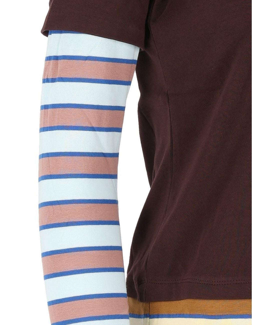 Staud Brown Dillon Layered Long Sleeve T-Shirt