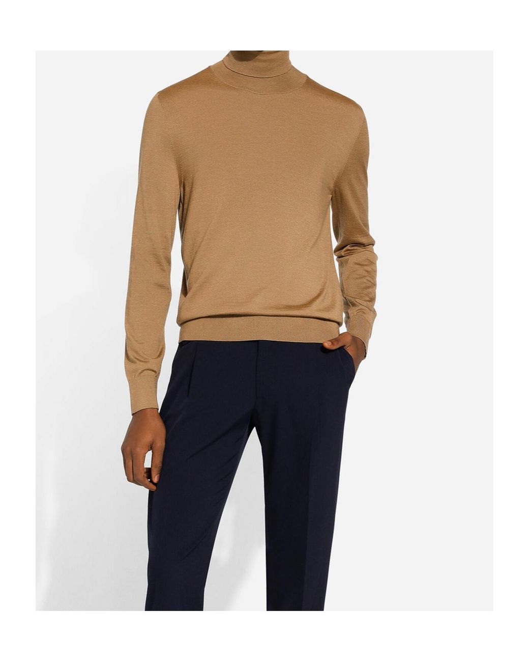 Dolce & Gabbana Brown Roll-Neck Jumper for men