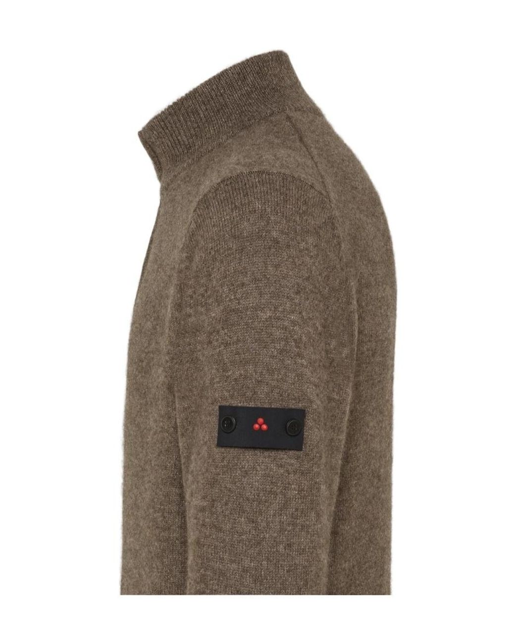 Peuterey Brown Trebe Half-Zip Knitwear for men