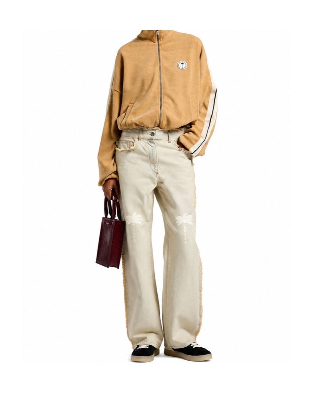 Palm Angels Natural Long-Sleeve Casual Jacket
