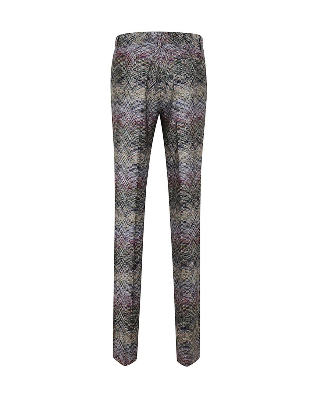 Missoni Gray Chevron Knitted Trousers