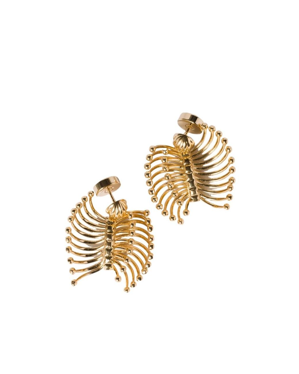 Miu Miu Metallic Lasered Logo Earrings