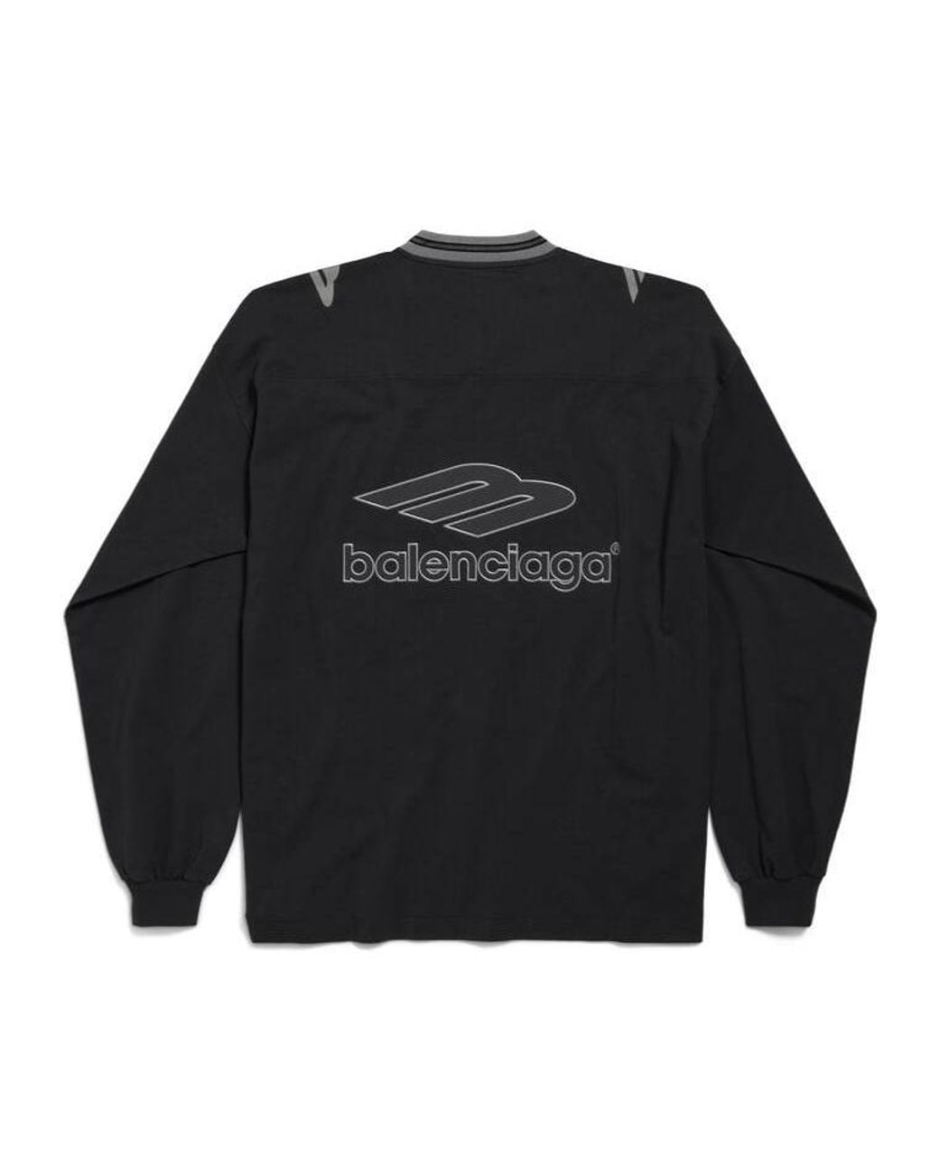 Balenciaga Black 3B Football Long-Sleeved T-Shirt for men