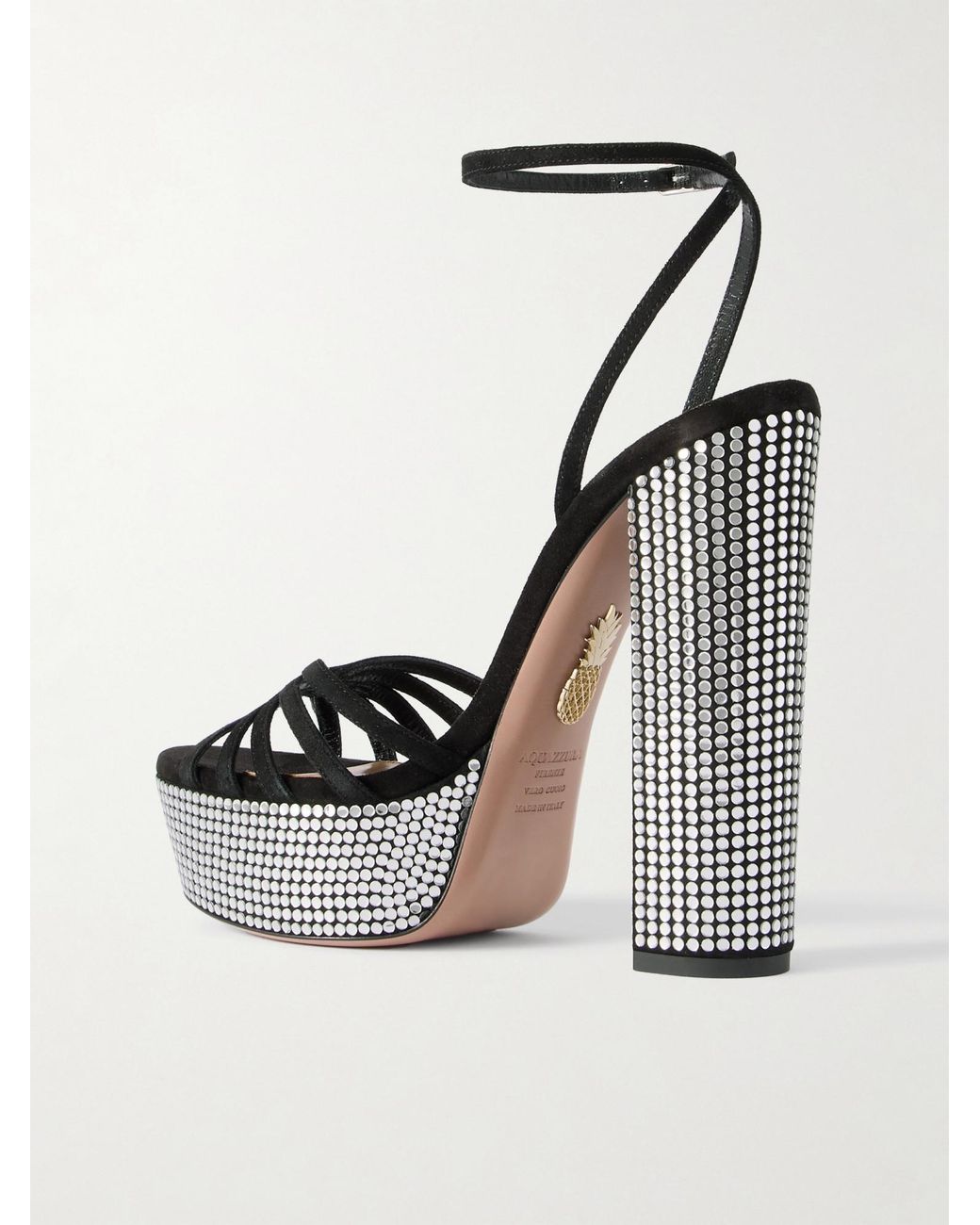 Aquazzura White Night Fever 140 Suede Platform Sandals