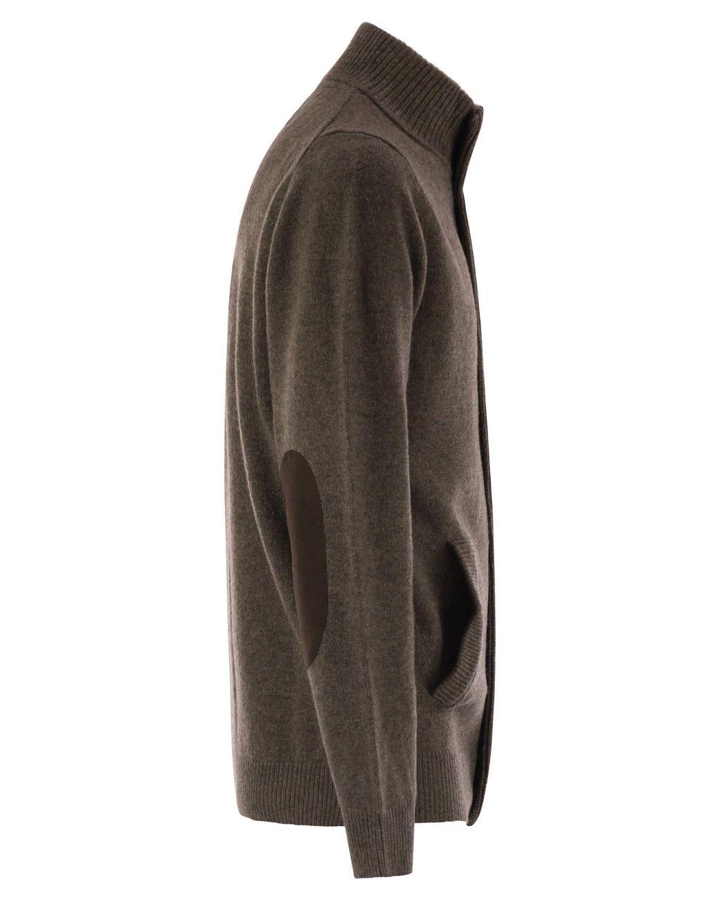 Barbour Brown Button-Up Elbow-Patch Cardigan for men