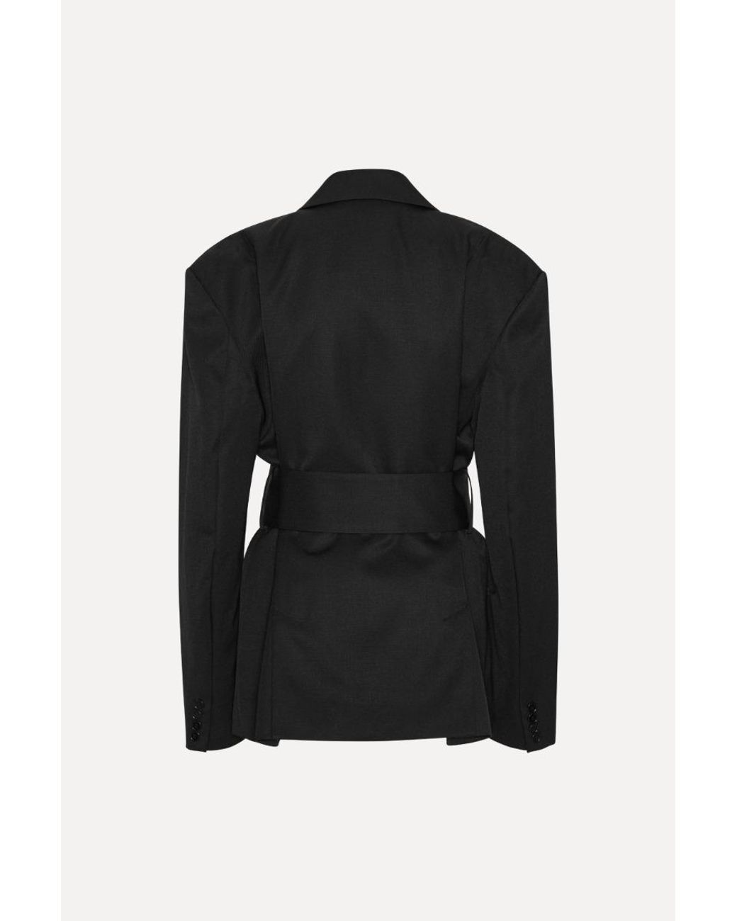 ROTATE BIRGER CHRISTENSEN Black Belted Double-Breasted Blazer