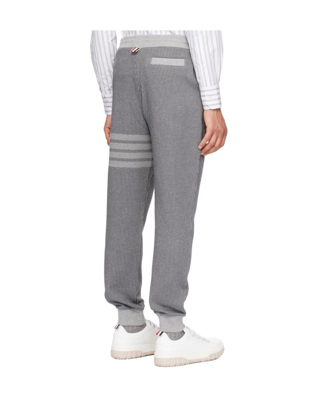 Thom Browne Gray Drawstring Knitted Track Pants for men