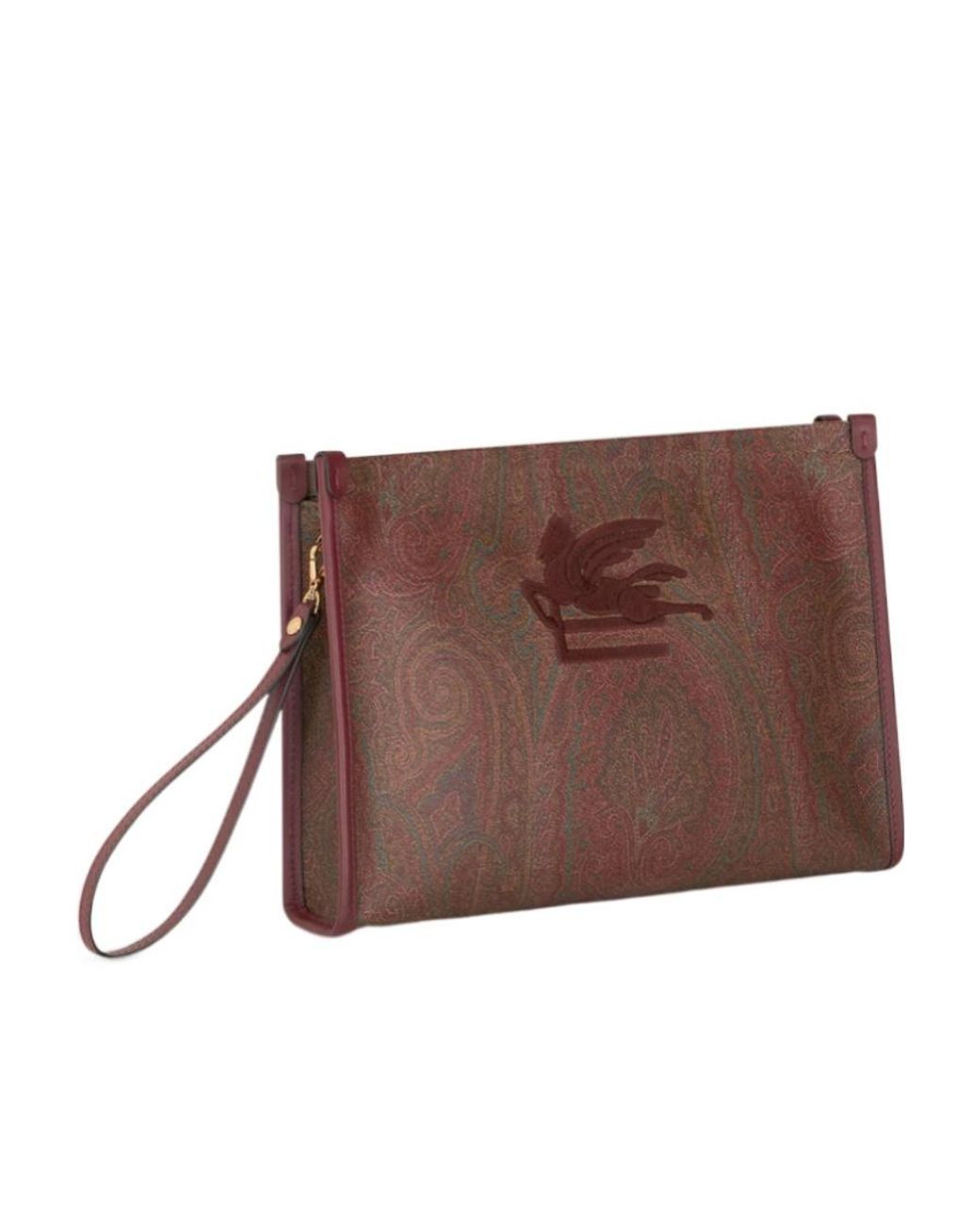 Etro Brown Large Paisley Pouch