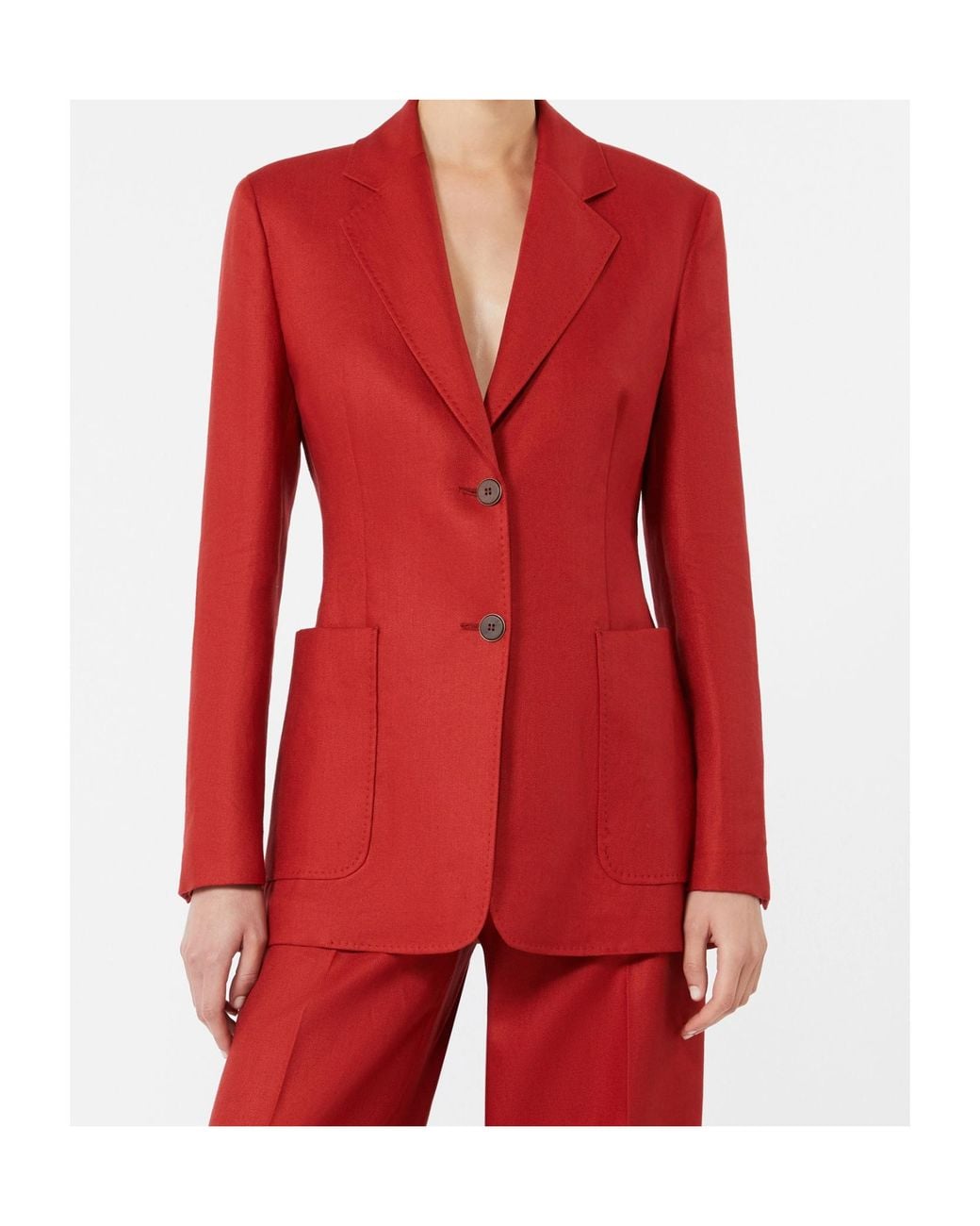 Max Mara Red Linen Blazer