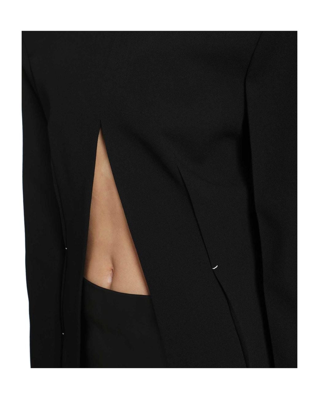 Jil Sander Black Sablé Cut-Out Top
