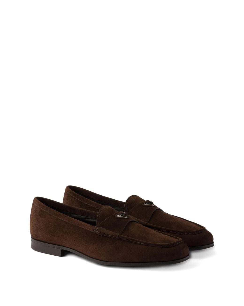 Prada Brown Slip-On Suede Loafers for men