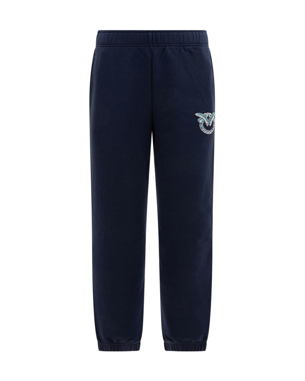 Pinko Blue Embellished Logo Detailed Trousers
