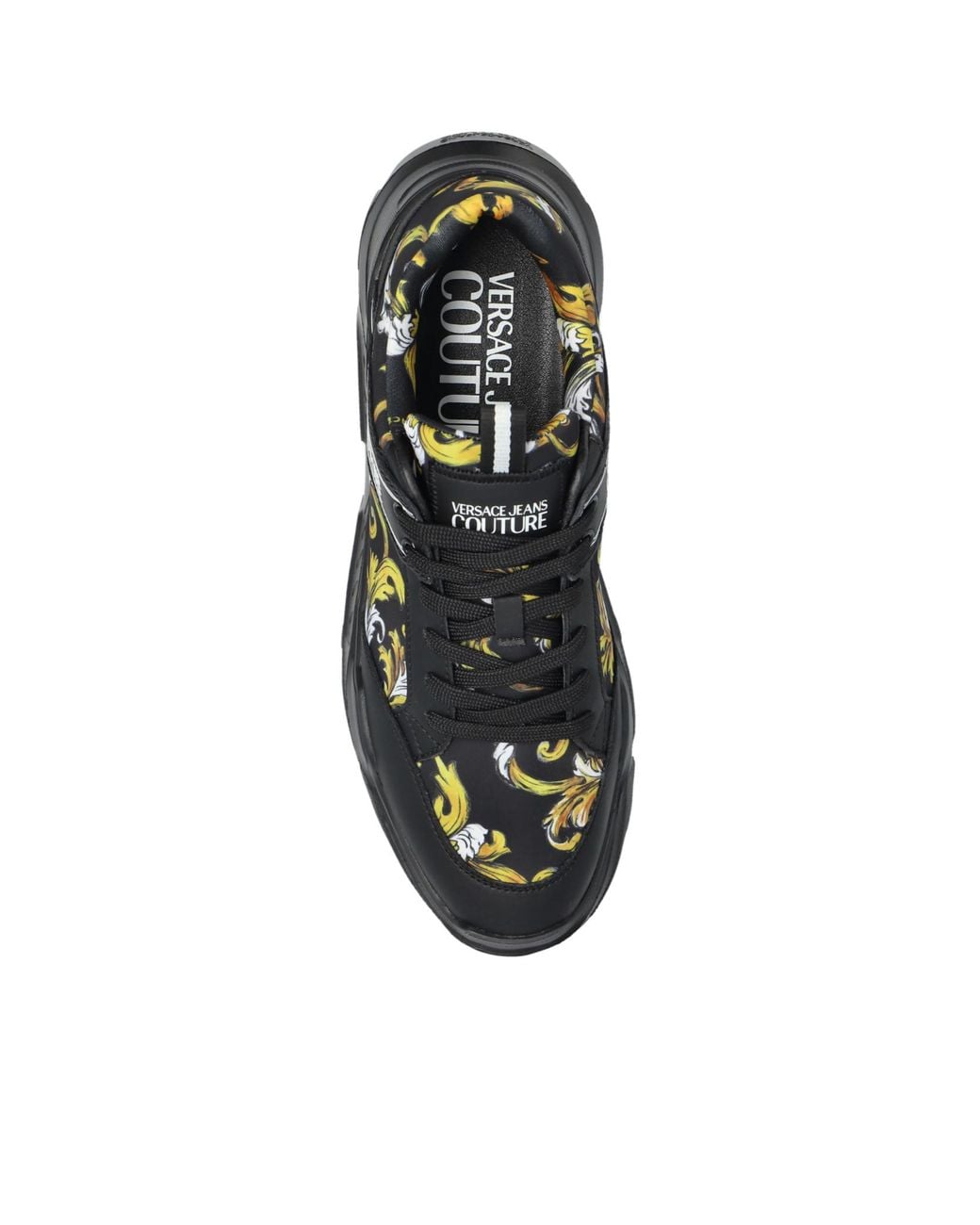 Versace Jeans Black Couture Baroque Print Sneakers for men