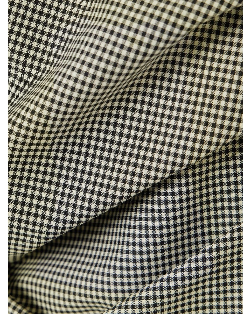 Rohe Gray Gathered Gingham Wool-Blend Top