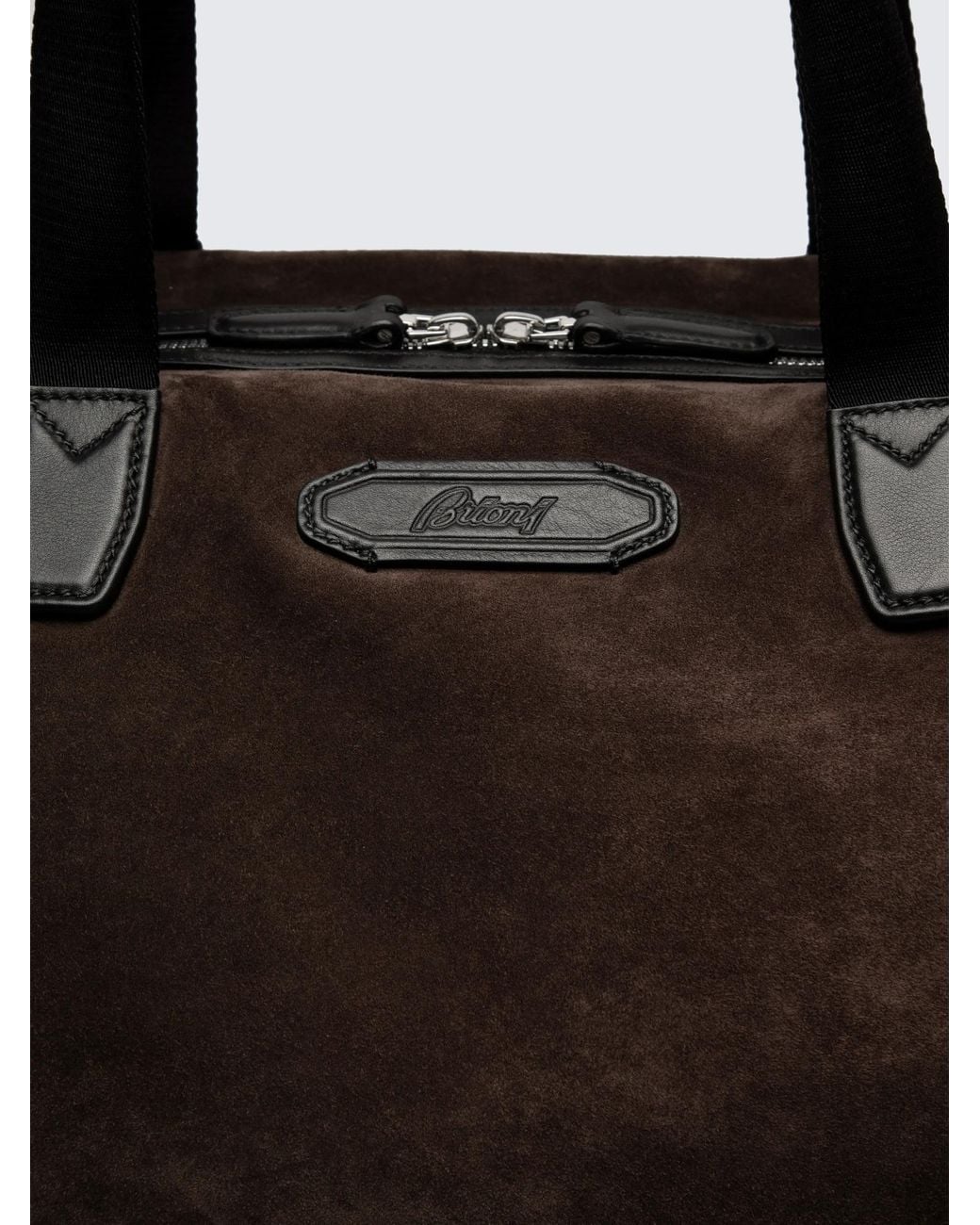 Brioni Brown And Cashmere Suede Via Veneto Duffle Bag for men