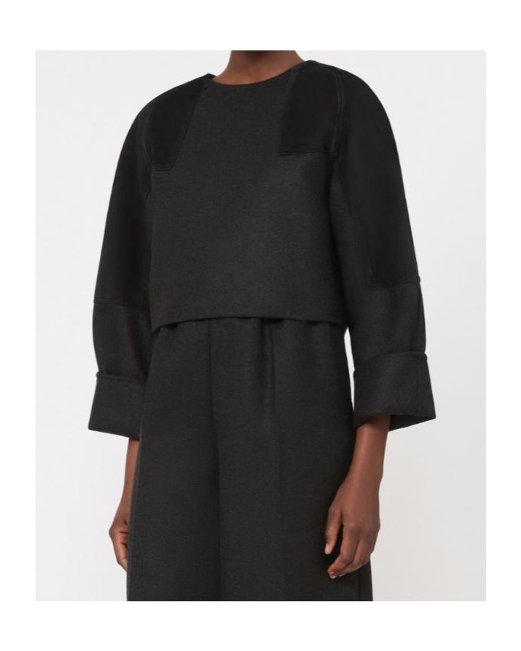 Max Mara Black Stretch-Virgin Wool Top