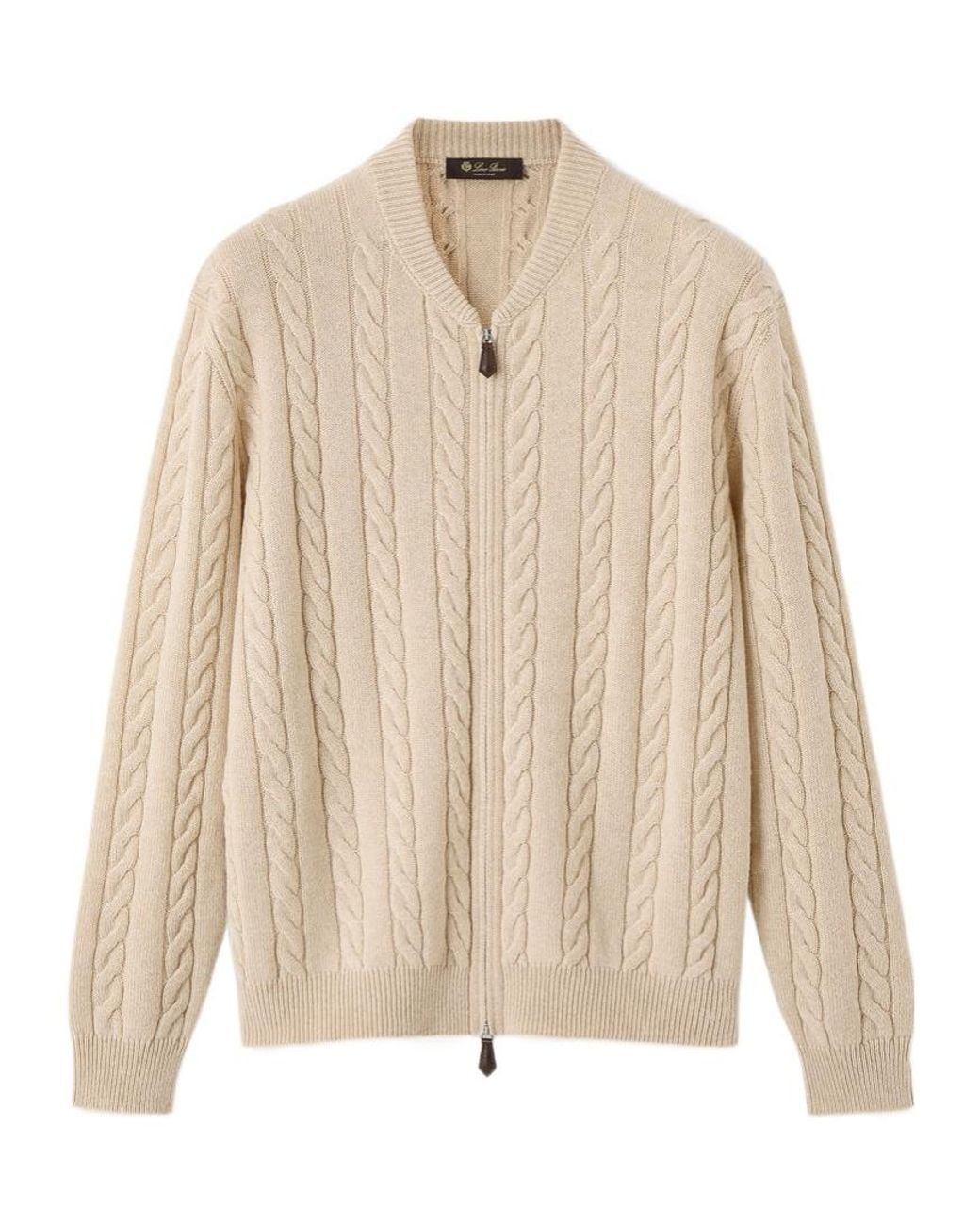 Loro Piana Natural Cedar Bomber Cardigan for men
