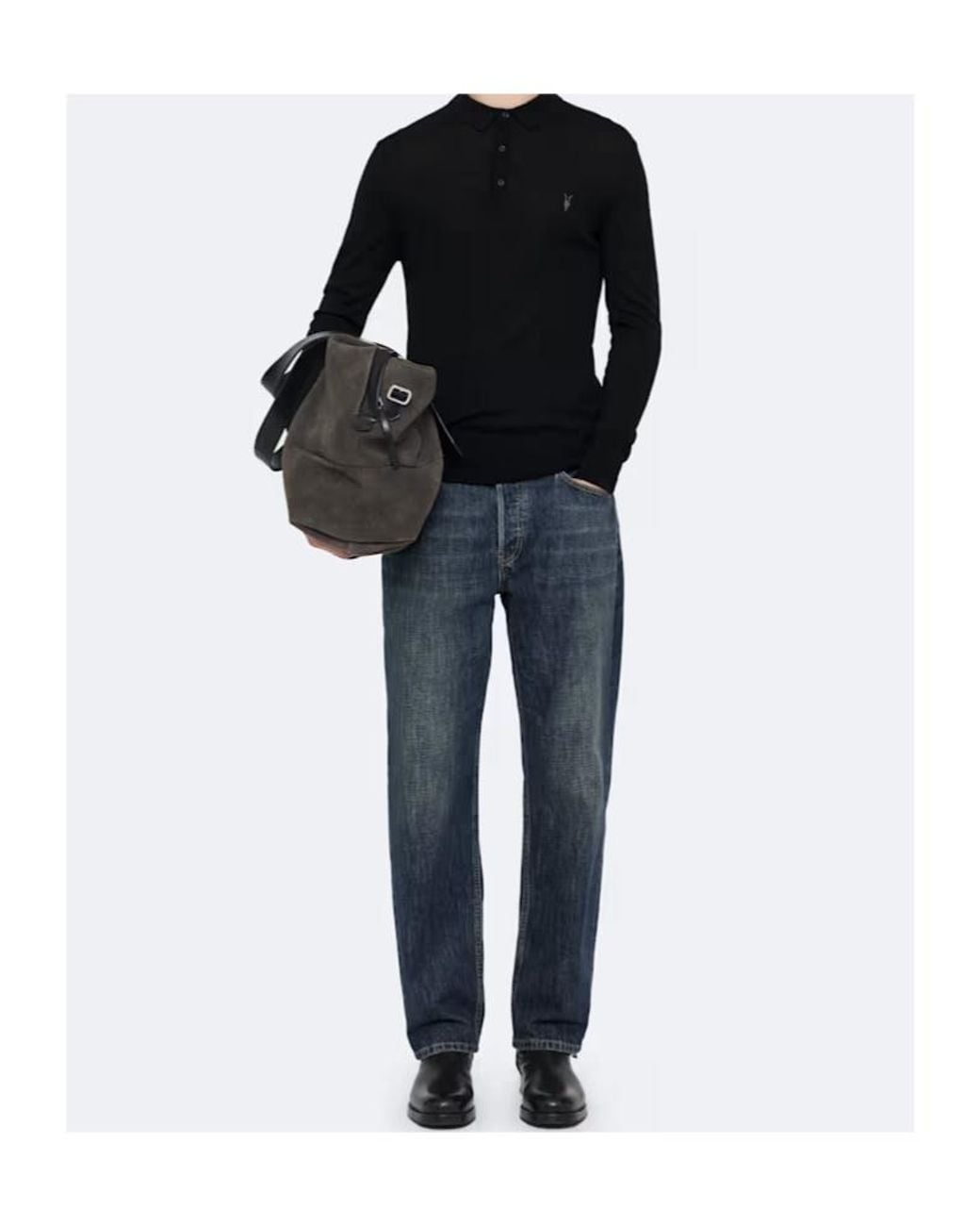 AllSaints Blue Regular Straight Jeans for men