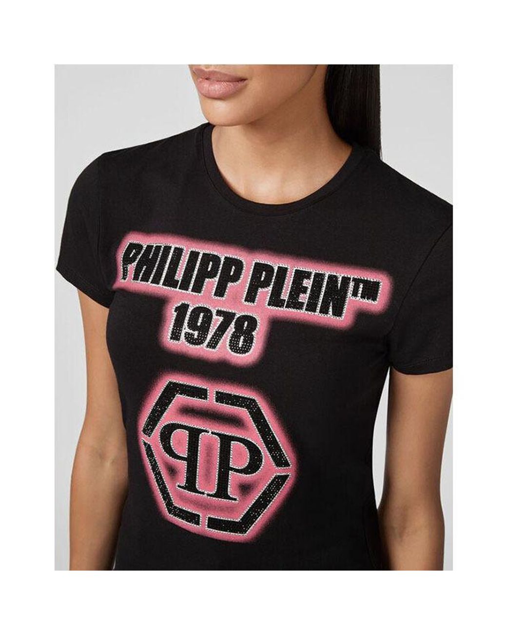Philipp Plein Black Logo Details T-Shirt
