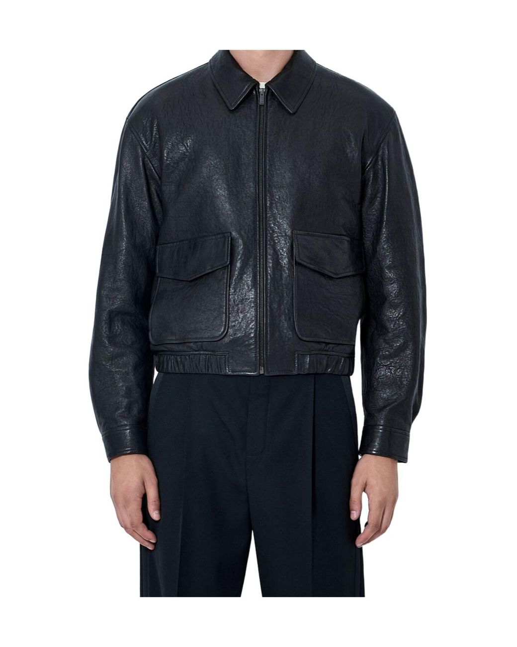 Saint Laurent Black Zip-Up Short Jacket for men