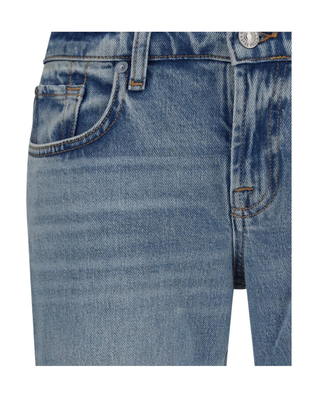 7 For All Mankind Blue Low Rise Flare Jeans