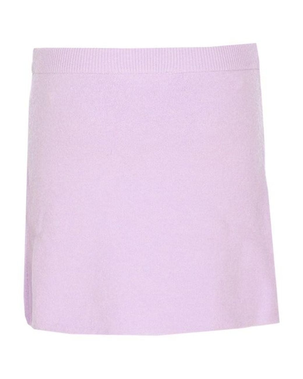 Self-Portrait Purple Rhinestone-Embellished Knit Skirt