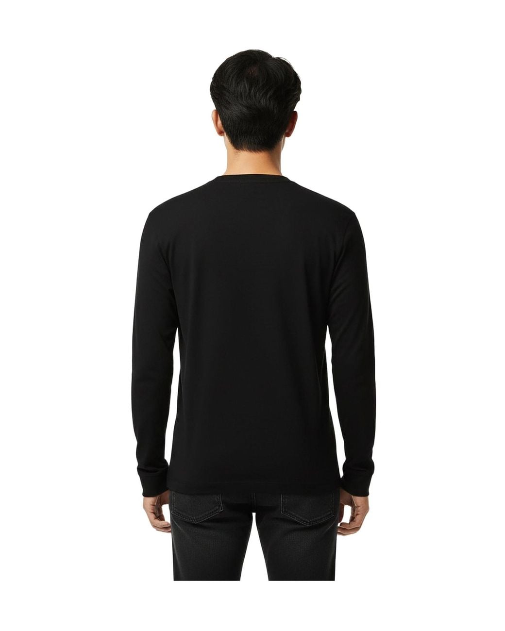Lacoste Black Crewneck Longsleeve Top for men