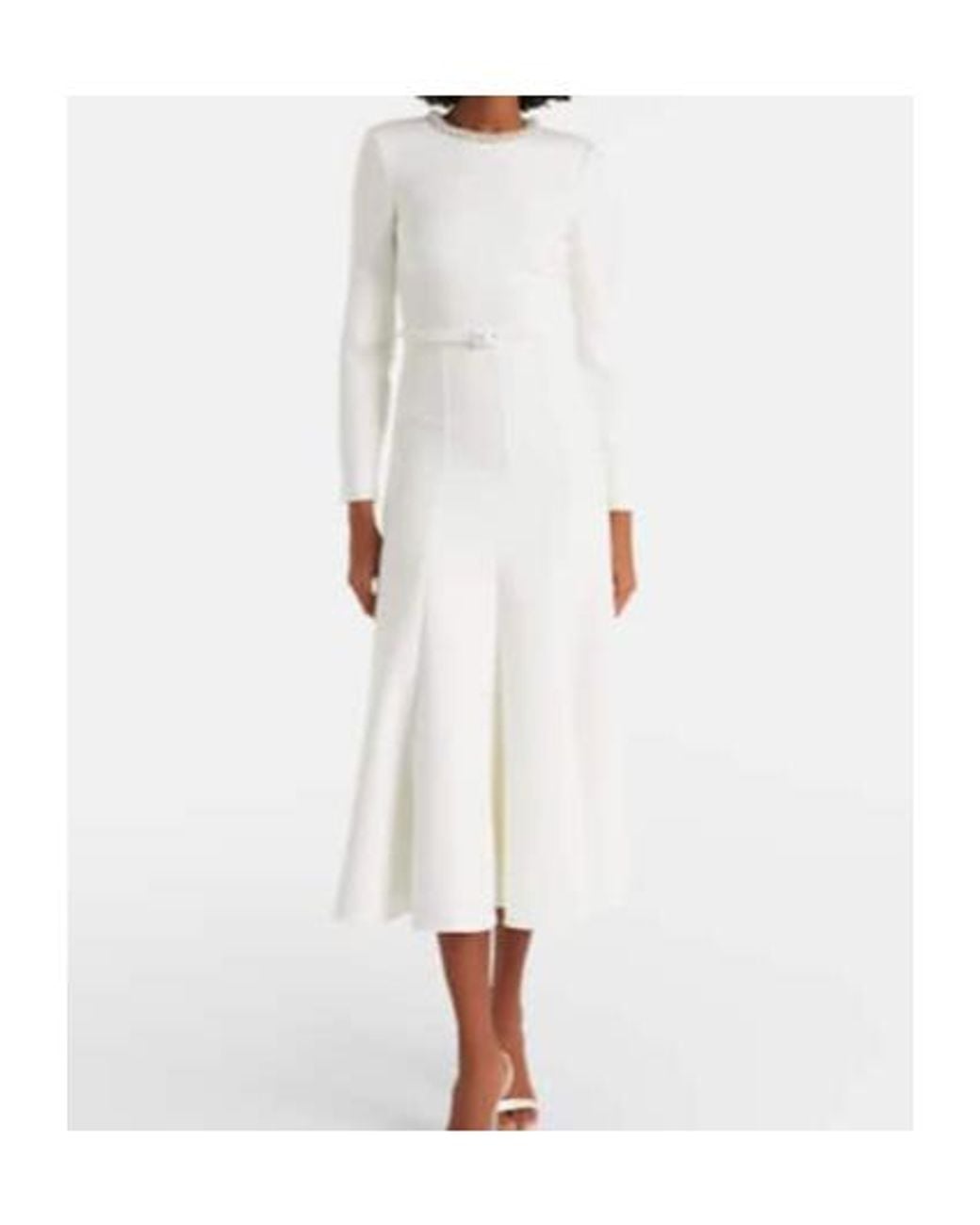 Roland Mouret White Crystal-Embellished Crepe Cocktail Dress