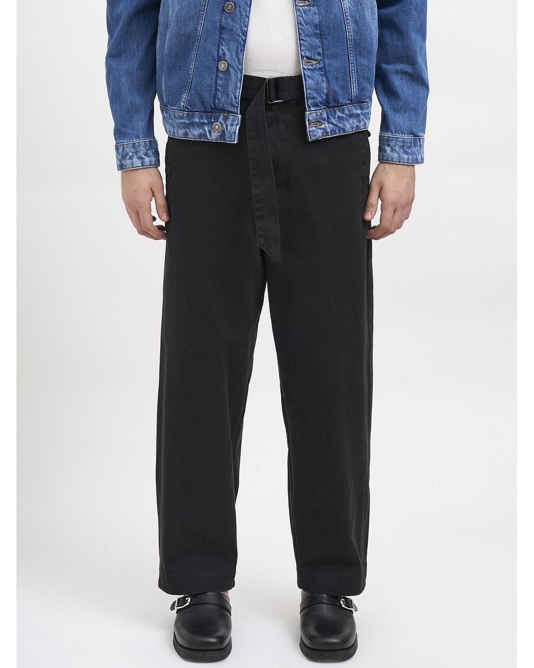 Entire studios Black Belted Casual Trousers for men