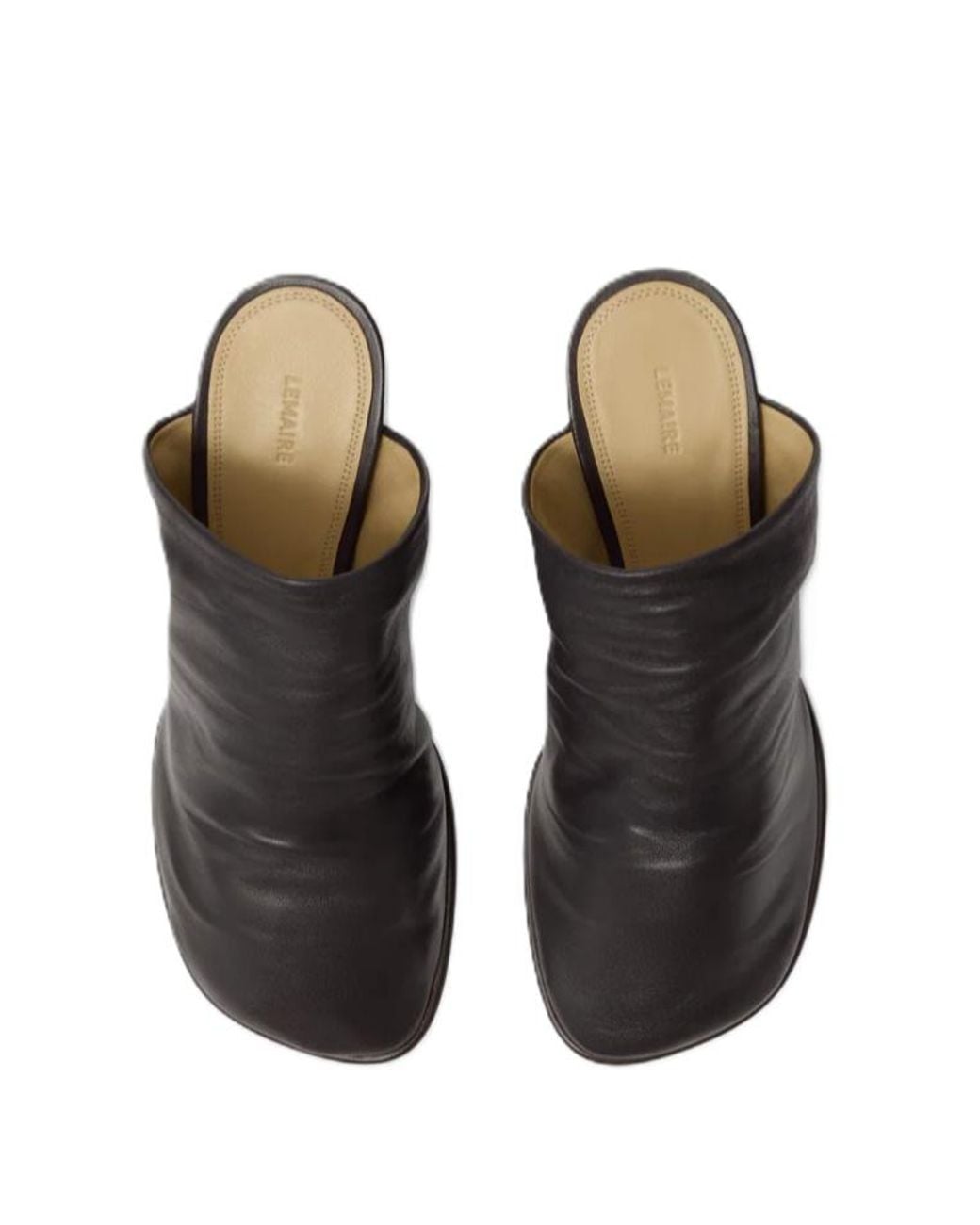Lemaire Black Glove Block Heel Mules
