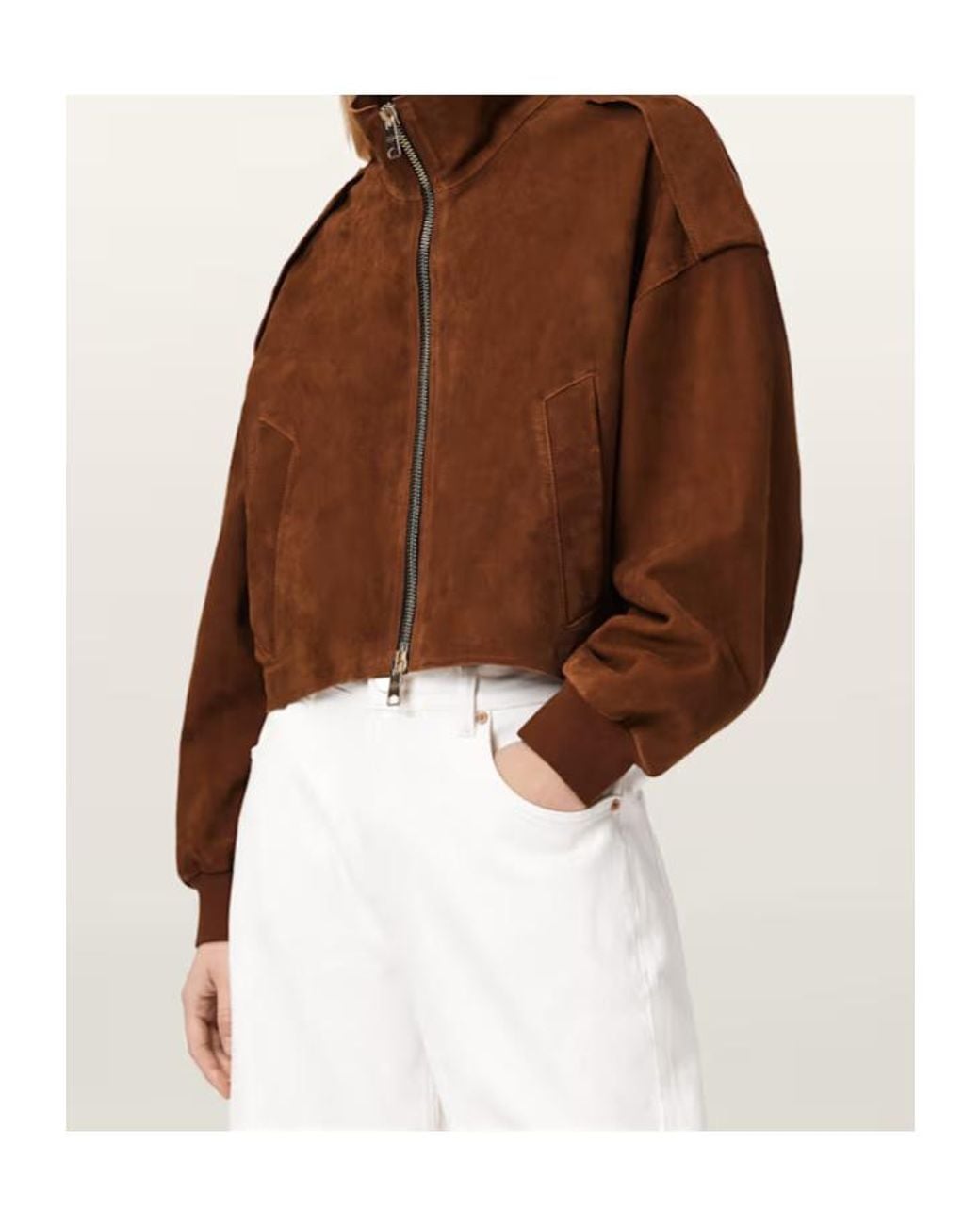 AllSaints Brown Suede Lowden Jacket