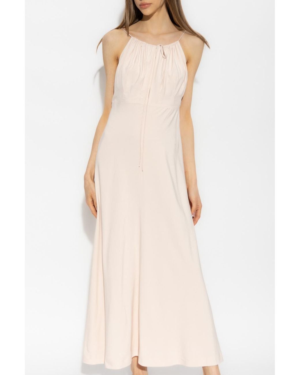 Totême White Totême Cut-Out Detailed Sleeveless Maxi Dress