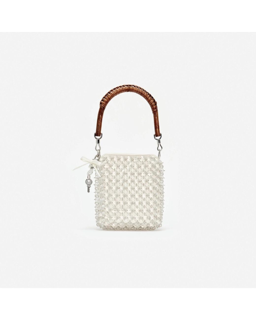 Self-Portrait White Crystal Chain Mini Shoulder Bag