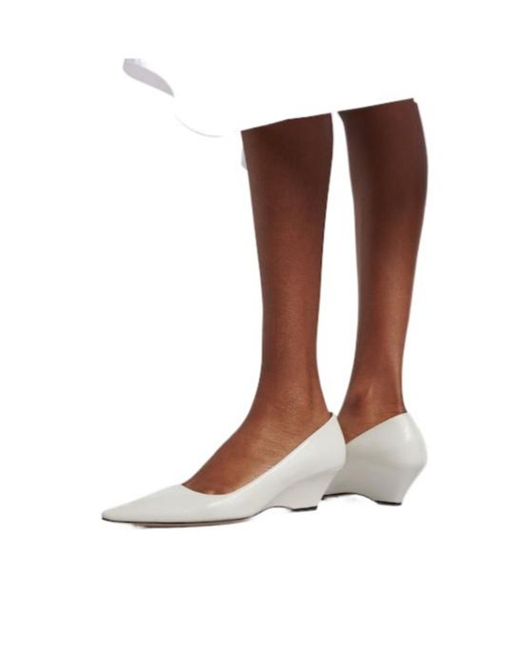 The Row White Liisa Leather Wedges