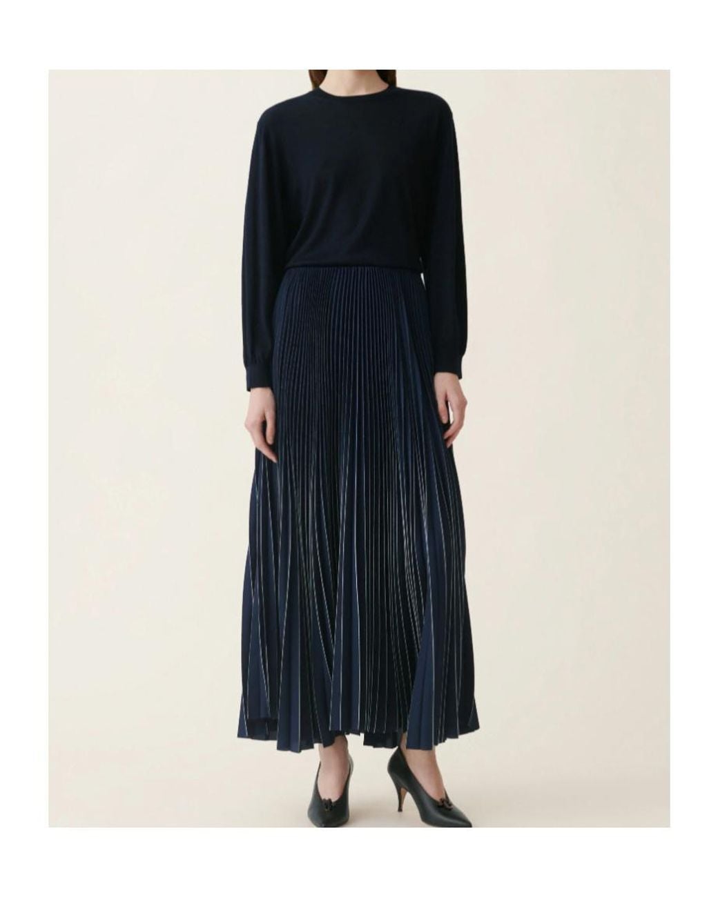 Fabiana Filippi Blue Pleated Maxi Skirt