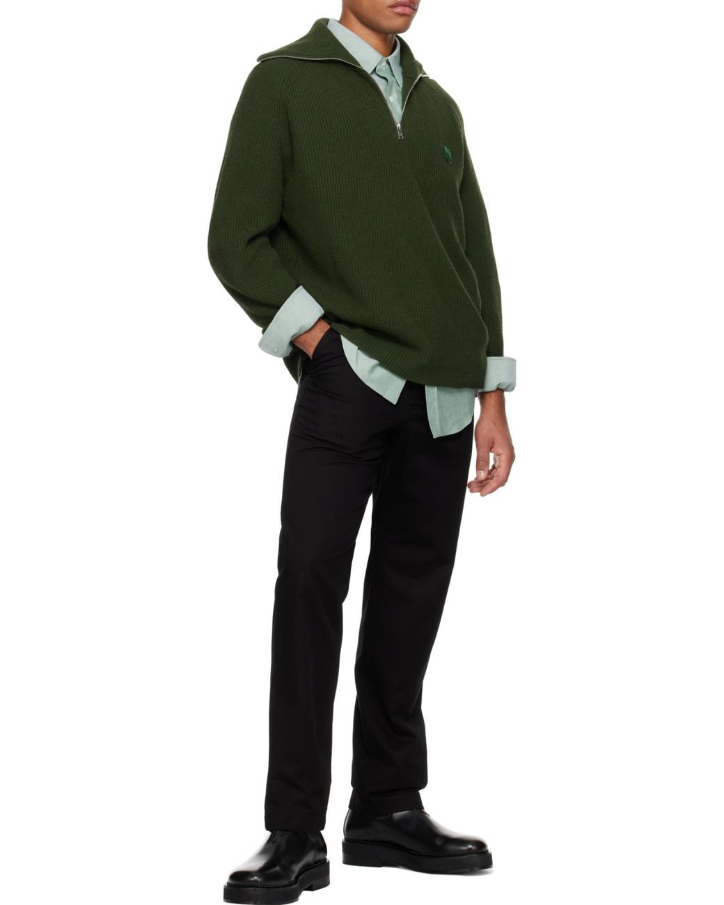 Maison Kitsuné Green Long-Sleeved Sweater for men