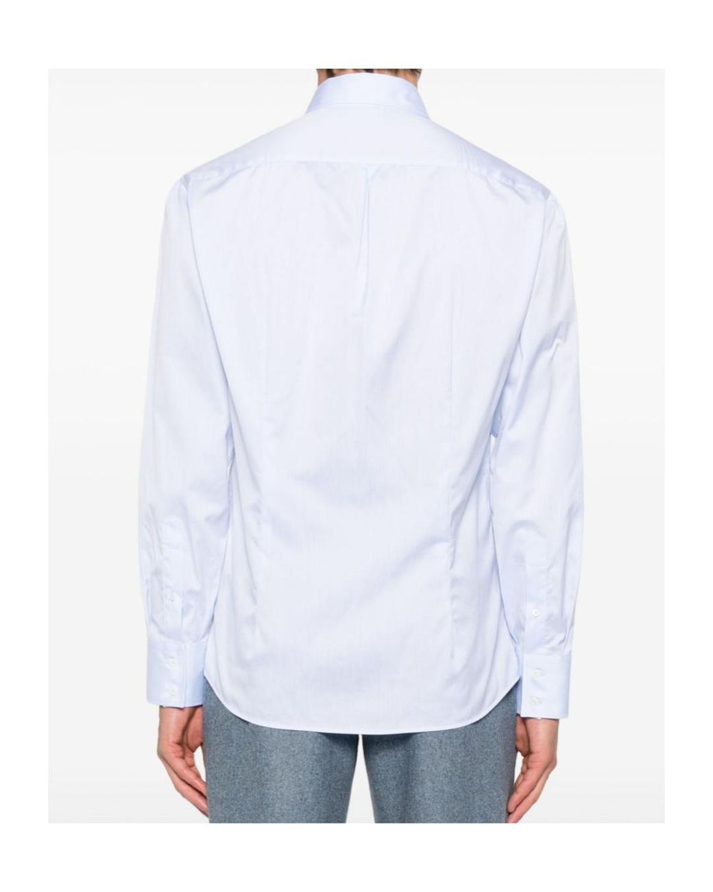 Brunello Cucinelli White Cotton Shirt for men