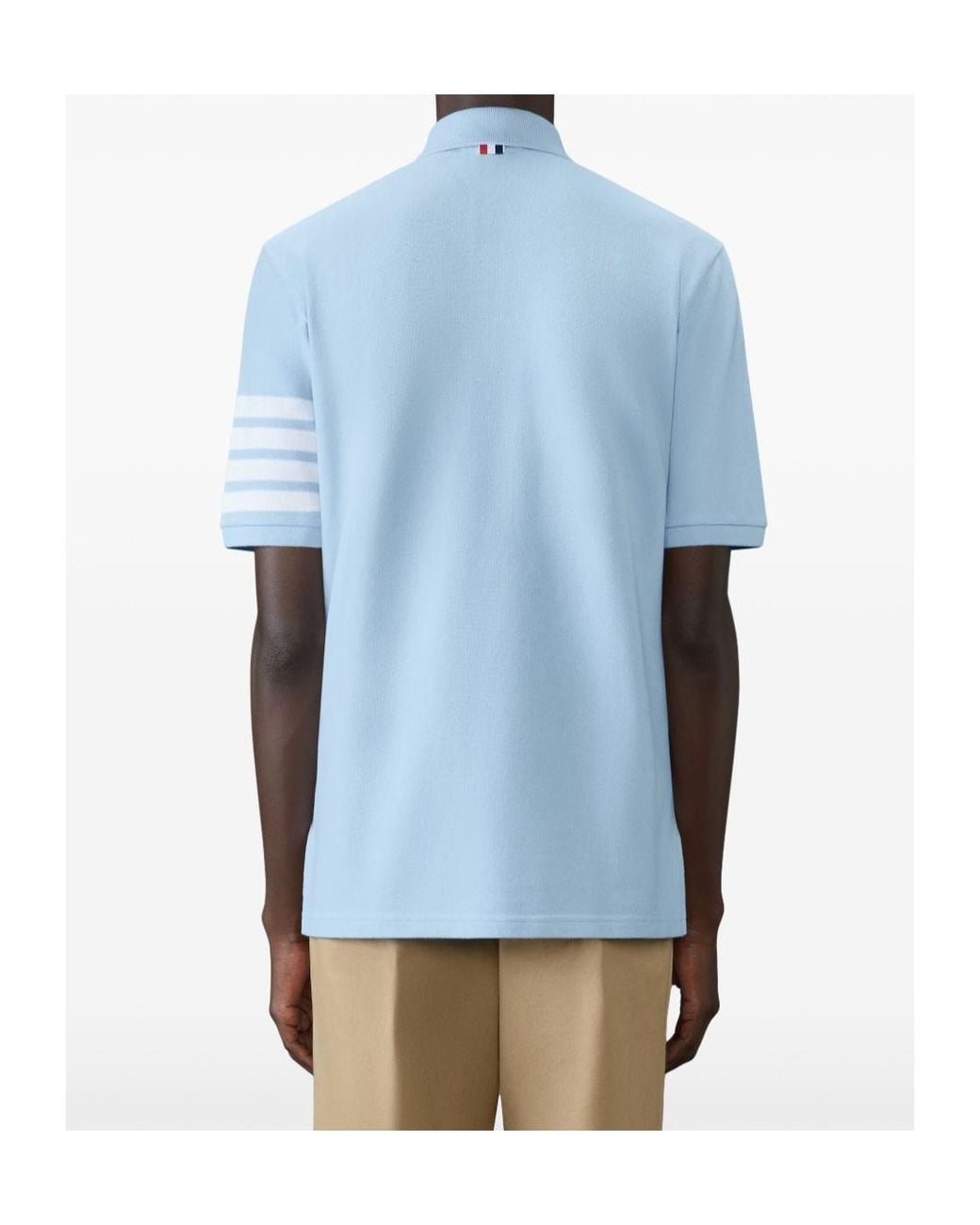 Thom Browne Blue Hector Bunny -Bar Polo Shirt for men
