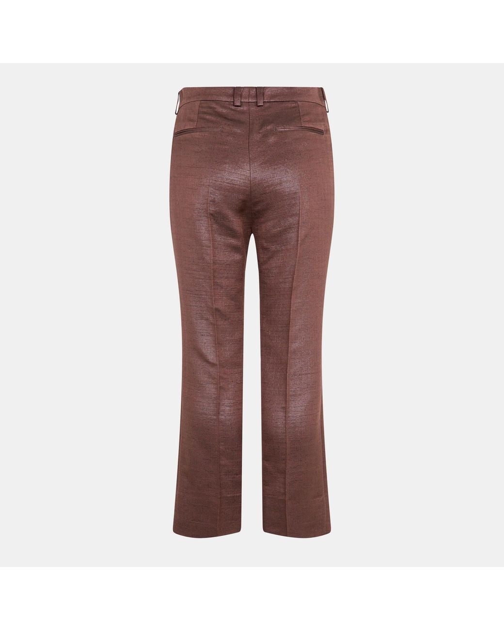 Tom Ford Brown Faux Leather Flared Trousers