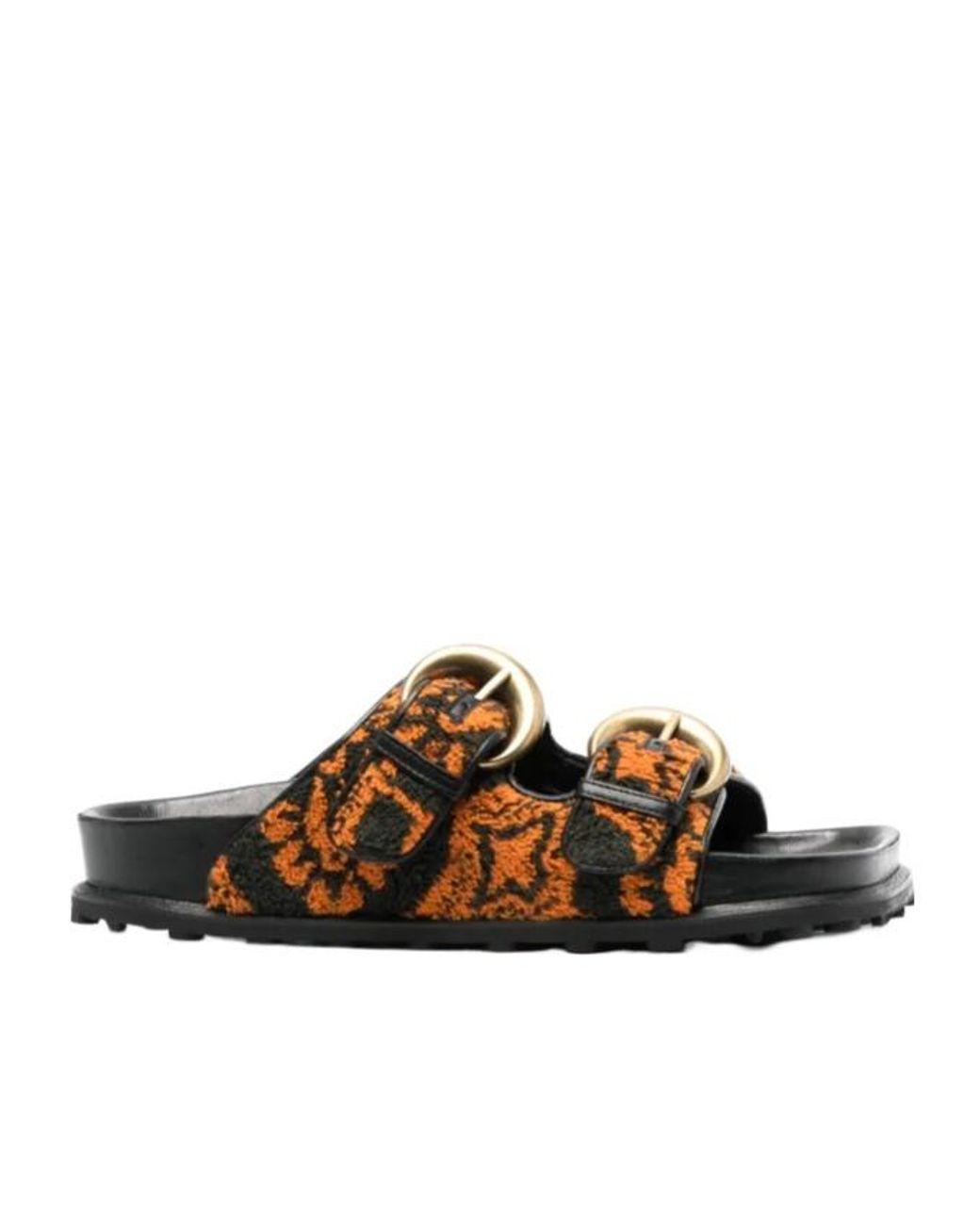 MARINE SERRE Brown Oriental Towels Square-Toe Slippers