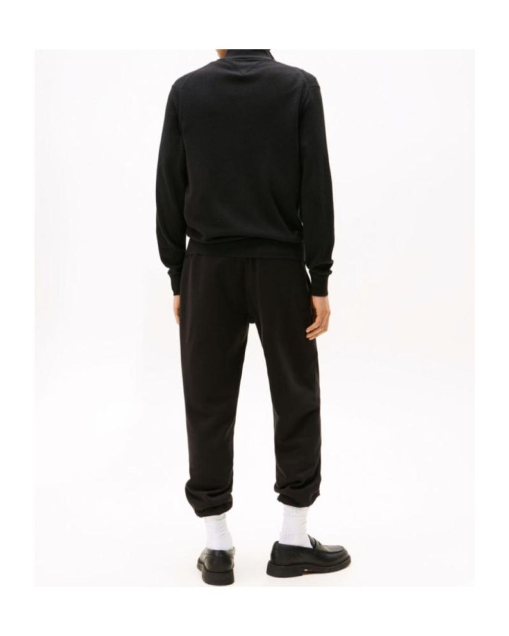 Tommy Hilfiger Black Embroidered-Logo Zip-Up Jumper for men